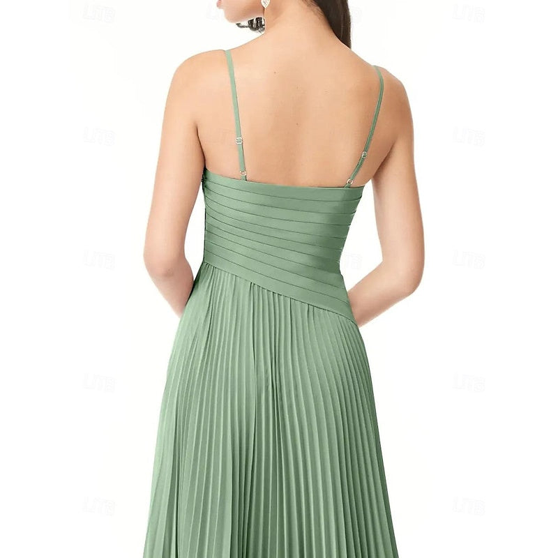 A-Line/Princess V Neck Spaghetti Straps Bridesmaid Dresses Wedding Guest Dresses Sexy