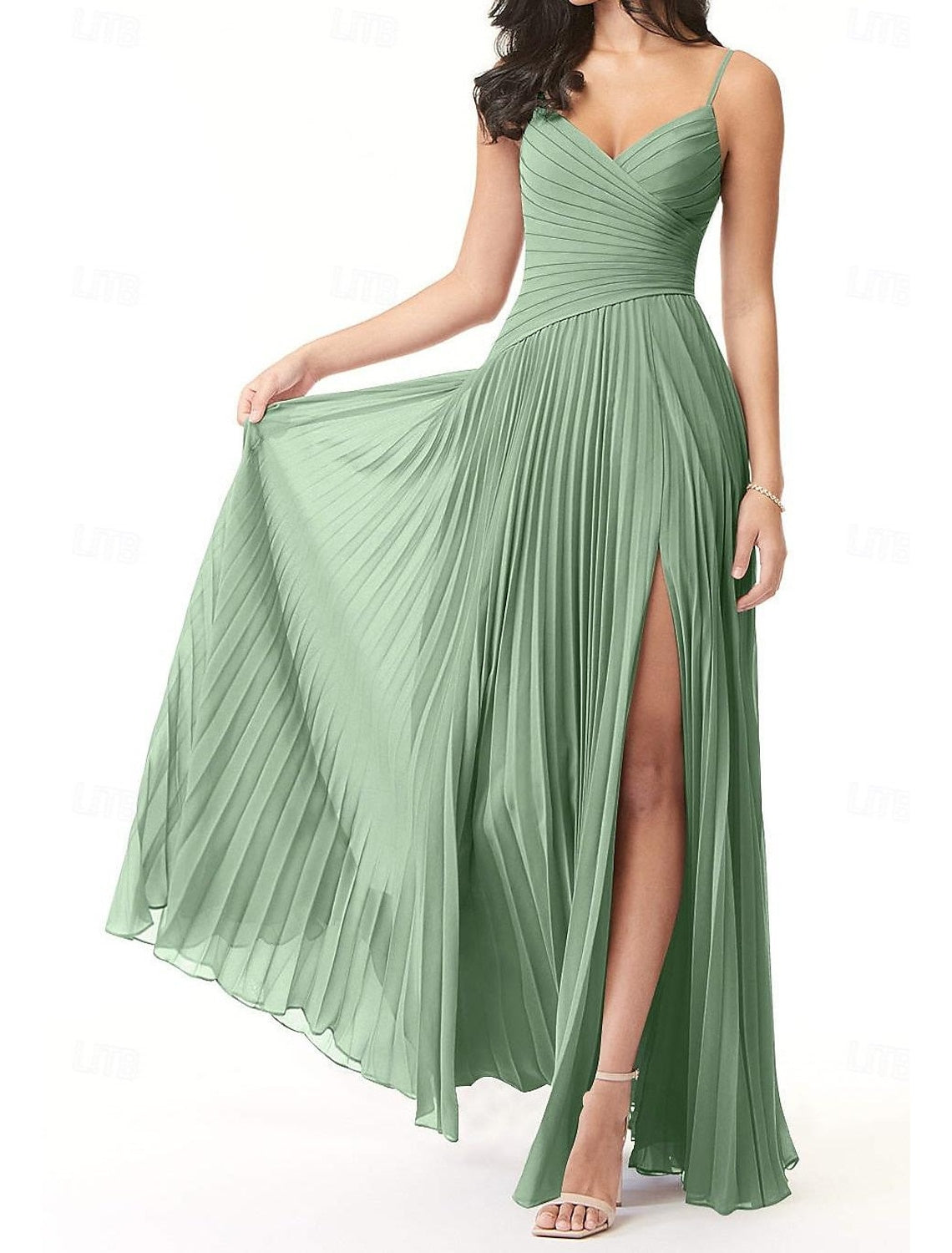 A-Line/Princess V Neck Spaghetti Straps Bridesmaid Dresses Wedding Guest Dresses Sexy