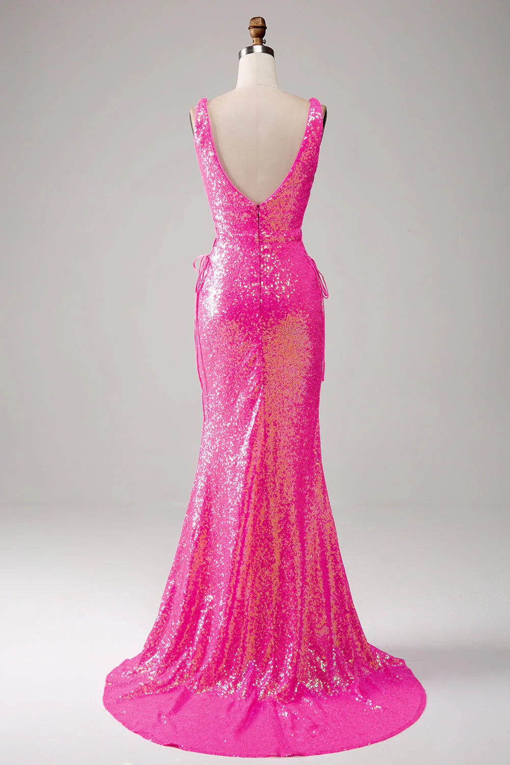 Mermaid Prom Dress with Slit V-neck Sparkly Long Sexy