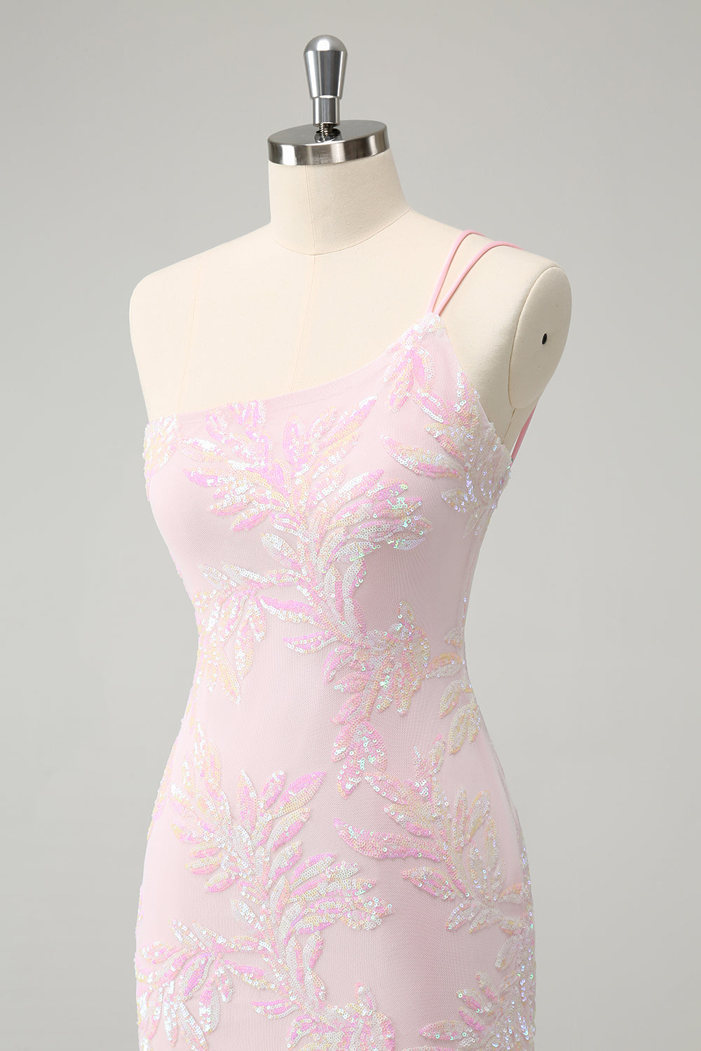 Sparkly Bodycon One Shoulder Sequins Homecoming Dress with Embroidery Beautiful