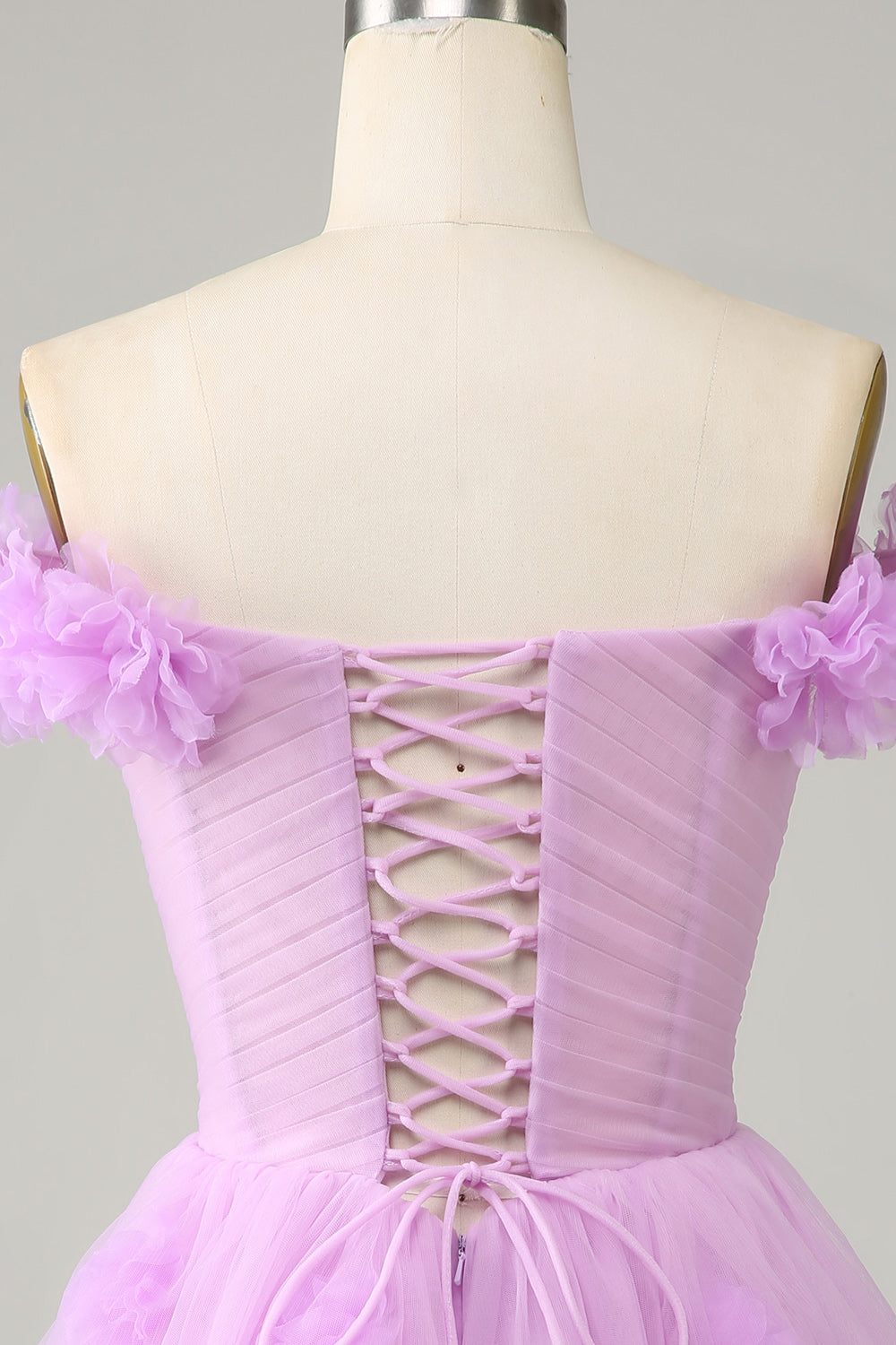 Cute A Line Off The Shoulder Pink Short Homecoming Dress With Flowers Pure Color