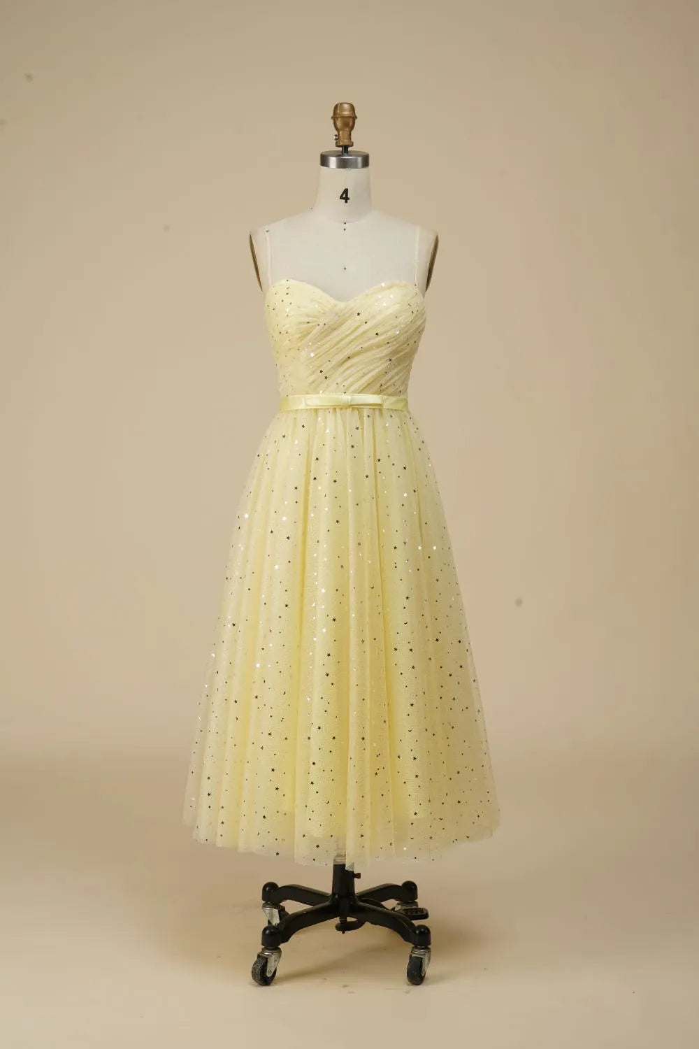 A-line Spaghetti Straps Party Dress With Belt Off Shoulder Sparkly