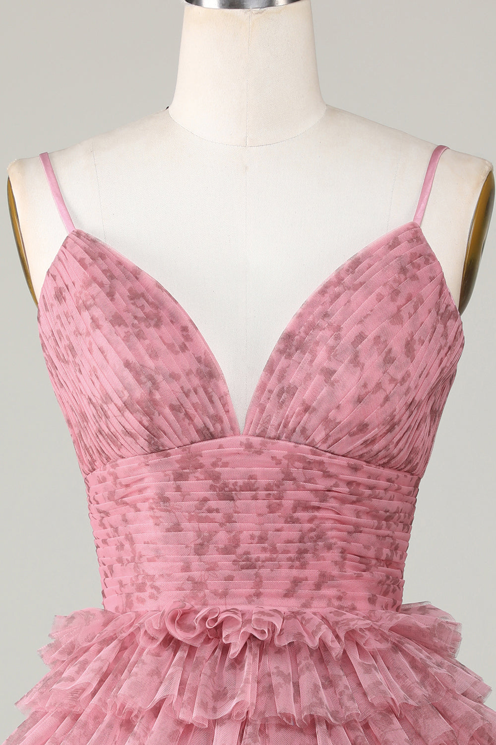 Blush Cute A Line Spaghetti Straps Short Homecoming Dress with Ruffles Sexy
