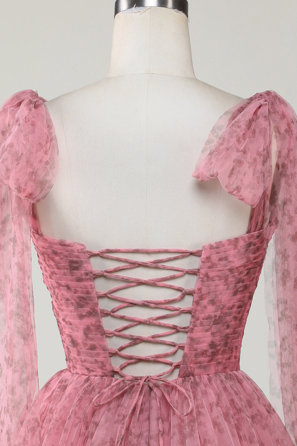 Blush A-Line PrintedShort Tulle Homecoming Dress Beautiful