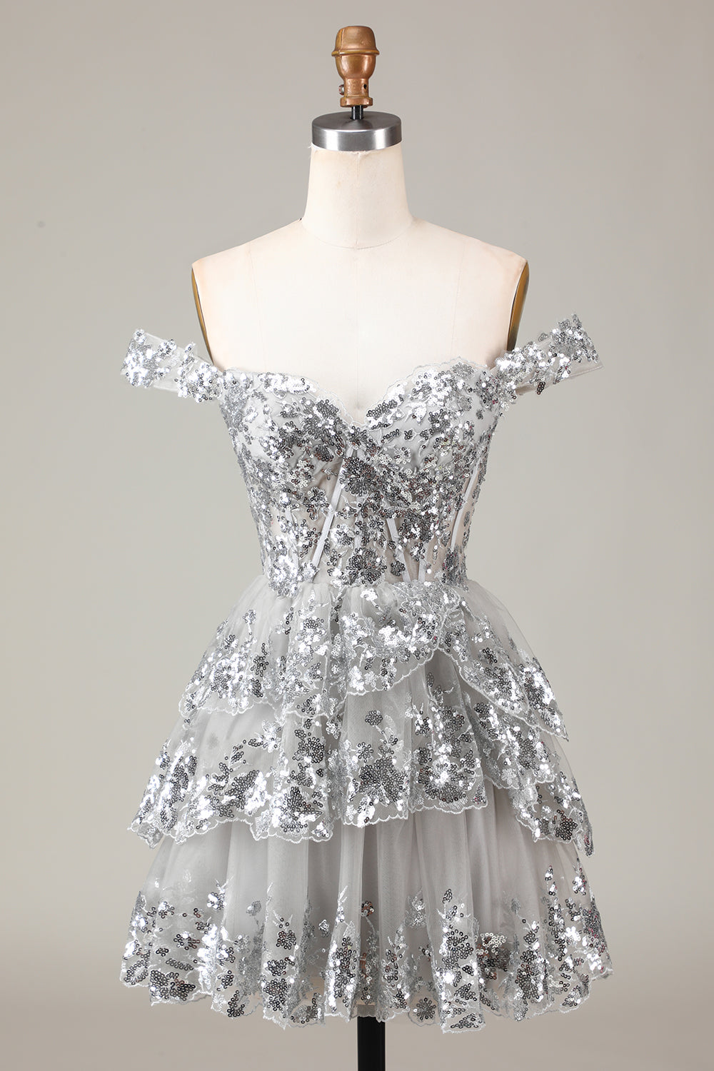 Sparkly Black Pink A-Line Corset Tiered Short Homecoming Dress Sexy