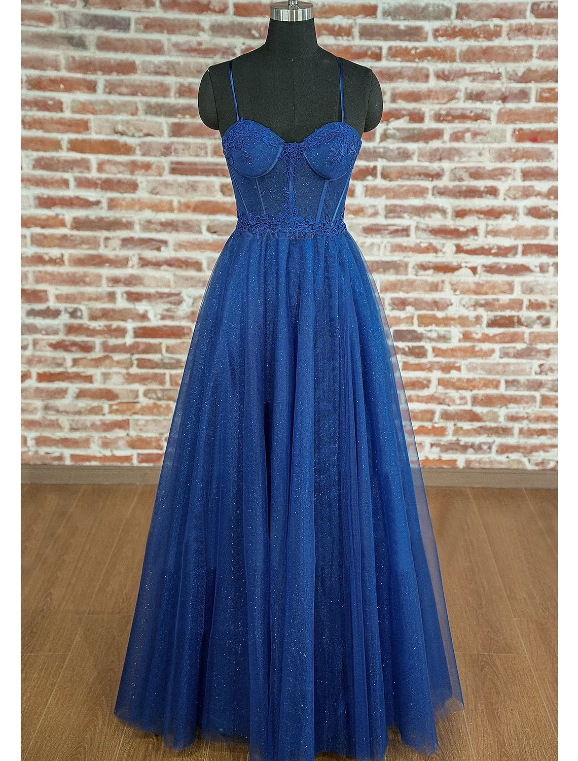 A-Line Prom Dresses Sparkle & Shine Dress Prom Floor Length Sleeveless Sweetheart Tulle Backless with Pleats