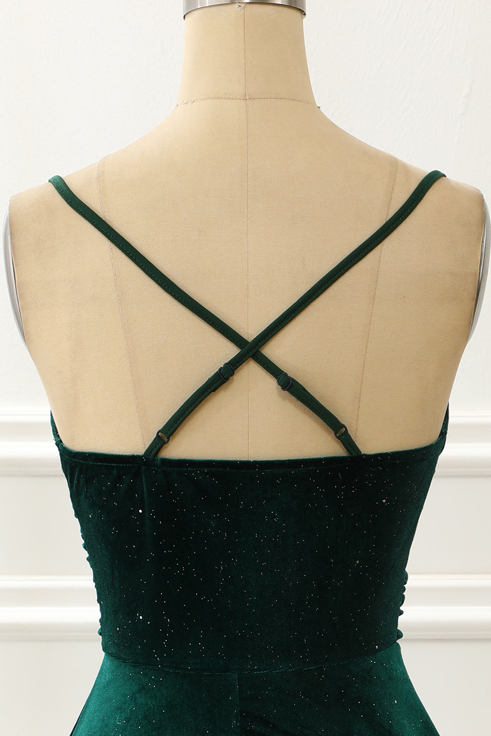 Velvet Green Holiday Party Dress V-neck Short Sexy