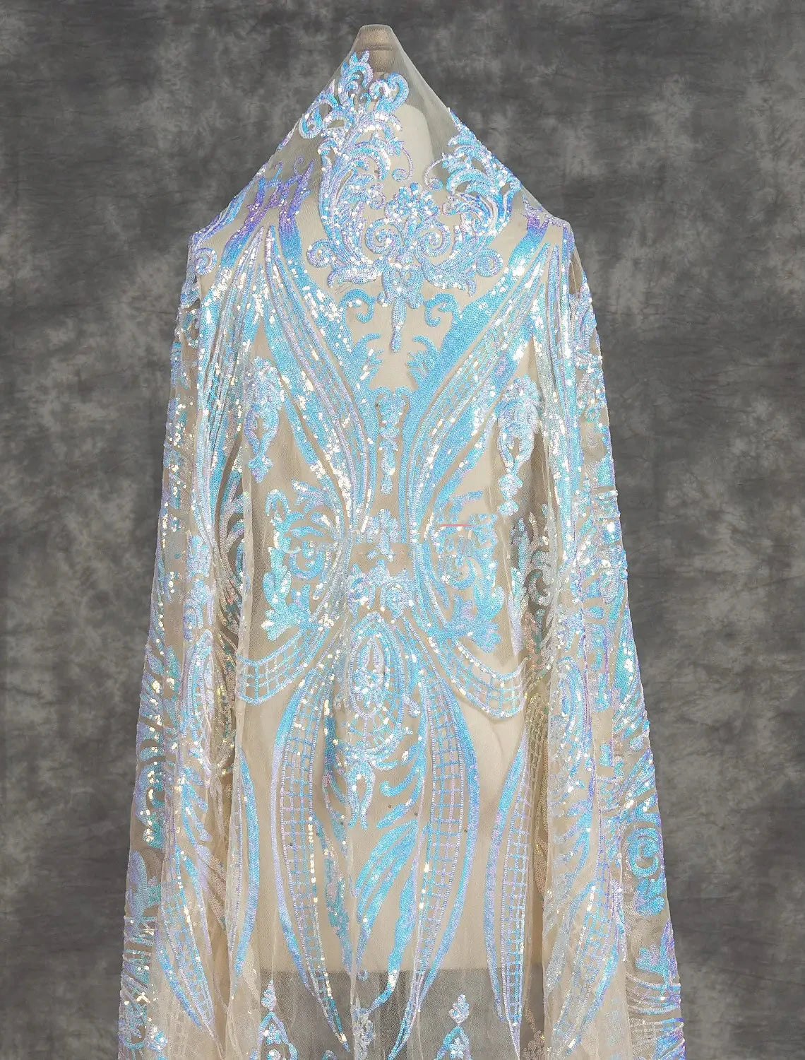 Mermaid / Trumpet Evening Gown Floral Dress Formal Chapel Train Long Sleeve V Neck African American Sequined Backless with Sequin