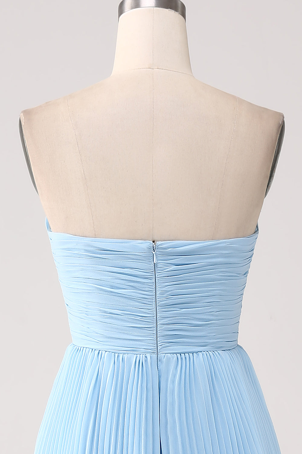 Sky Blue A-Line Sweetheart Tiered Floor Length Chiffon Bridesmaid Dress Lilac Off Shoulder