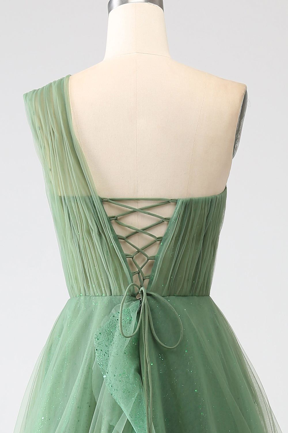 A-Line One-Shoulder Long Tulle Prom Dress Floor Length Beautiful