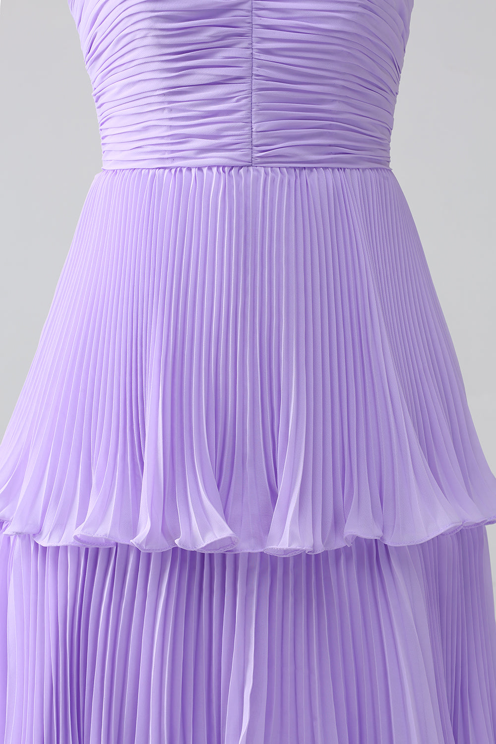 Sky Blue A-Line Sweetheart Tiered Floor Length Chiffon Bridesmaid Dress Lilac Off Shoulder