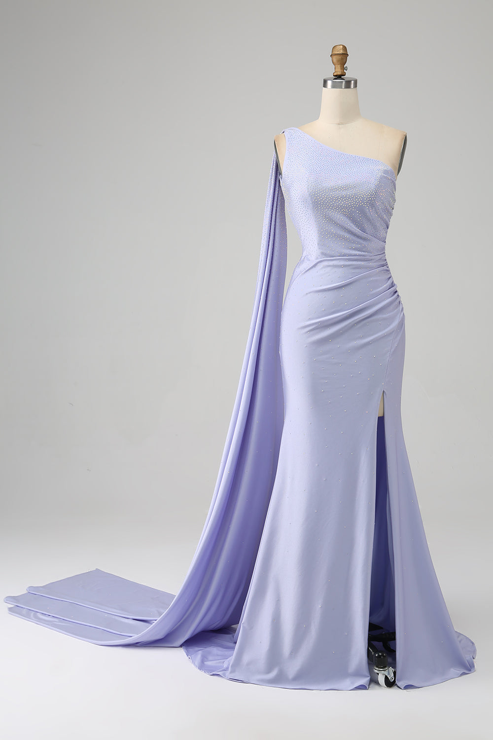 Mermaid One Shoulder Backless Long Prom Dress with Slit Sexy Evening Dresses