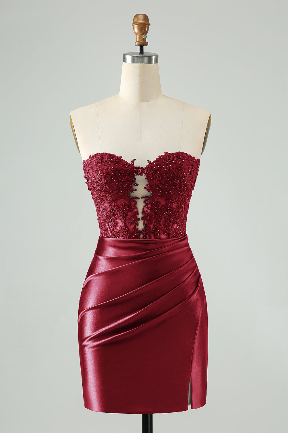 Sexy Bodycon Sweetheart Corset Hollow Out Beaded Short Homecoming Dress Sexy