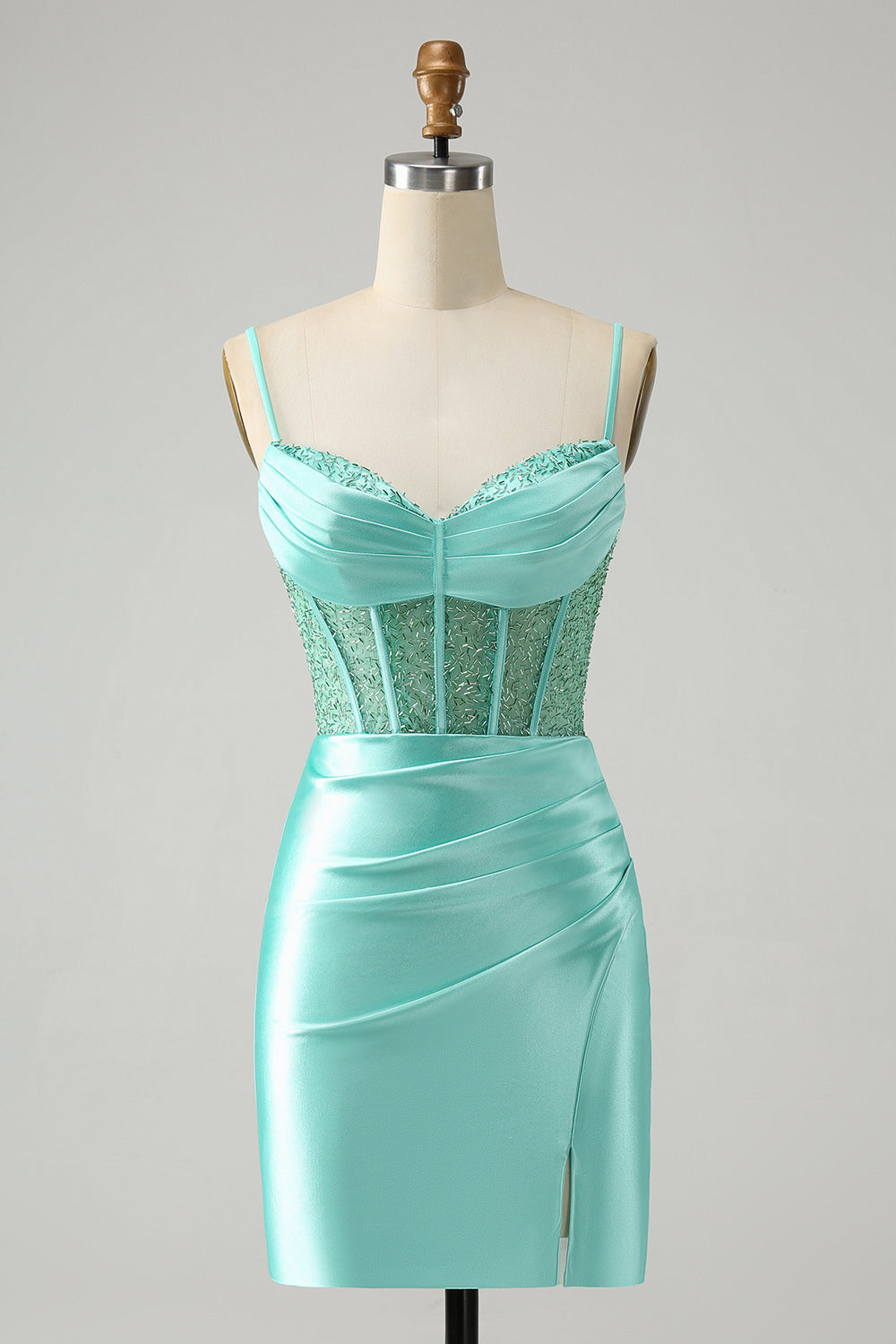 Classy Bodycon Corset Short Homecoming Dress with Lace Up Back Sexy