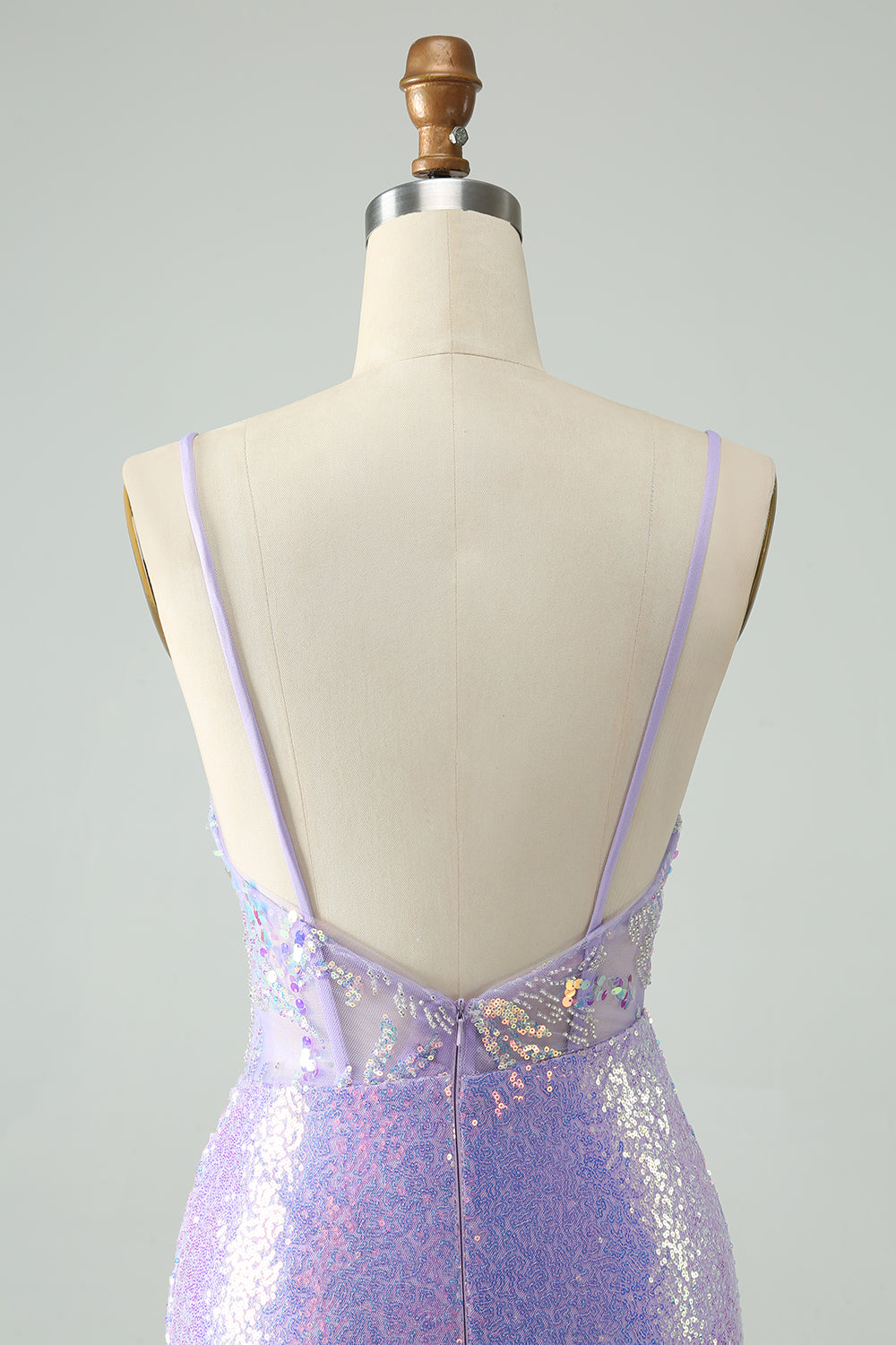Glitter Tight Spaghetti Straps Corset Short Homecoming Dress with Sequins Sparkly