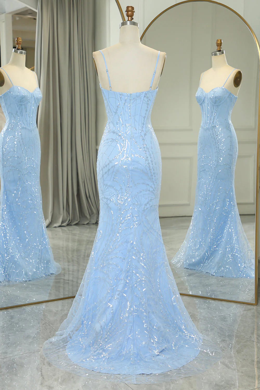 Mermaid Long Prom Dress With Sequined Appliques Off Shoulder Sparkly