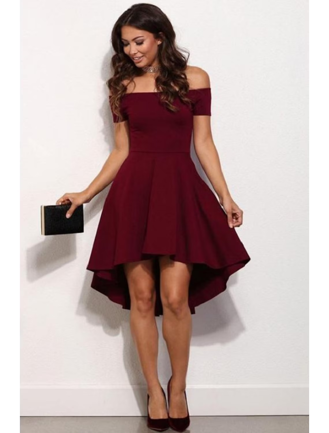 A-Line Fairy Cute Homecoming Party Wear Dress Off Shoulder Short Sleeve Short / Mini Stretch Satin