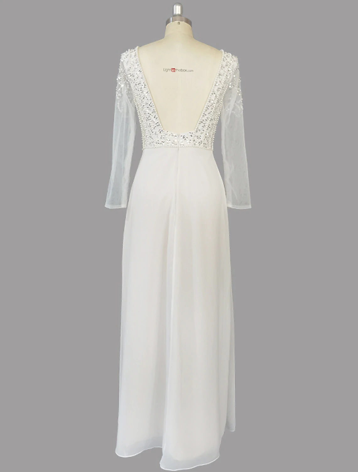 A-Line Evening Gown Glittering Dress Engagement Sweep / Brush Train Short Sleeve V Neck Chiffon with Sequin