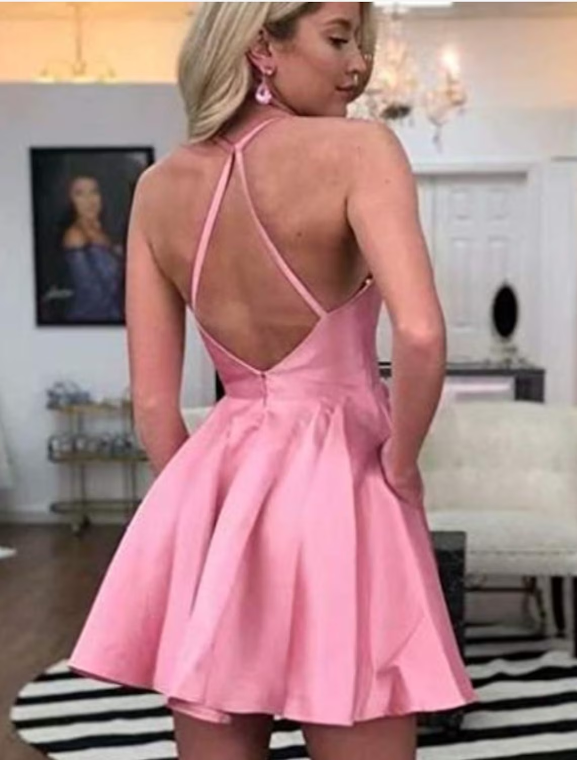 Sweetheart A-Line Sleeveless Cocktail Dresses Short Homecoming Dresses Cute Birthday Party Dress
