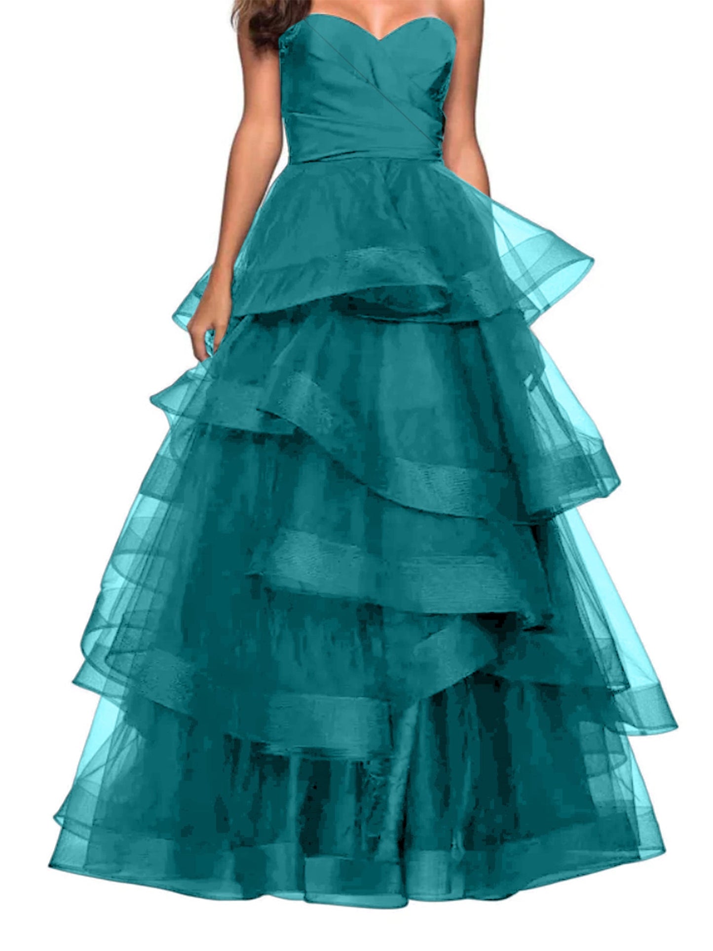 A-Line Sweetheart Ruffles Off Shoulder Ball Gown Prom Dresses For Evening Party No With Gloves