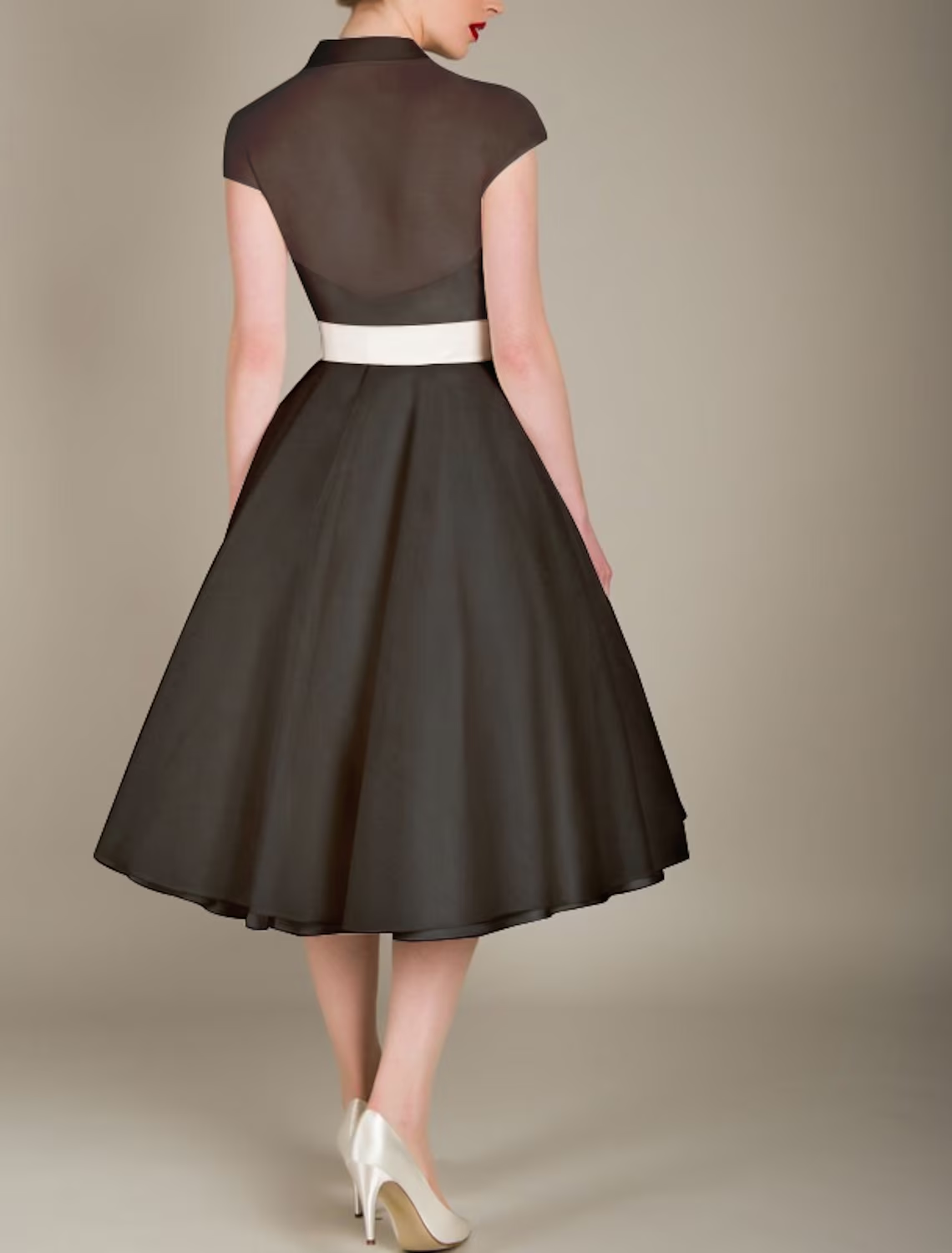 A-Line Cocktail Dresses Hot Dress Graduation Knee Length Sleeveless V Neck Wednesday Addams Family Tulle
