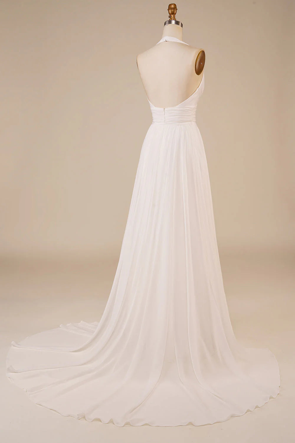 A-Line Sweep Train Wedding Dress with Slit Sexy