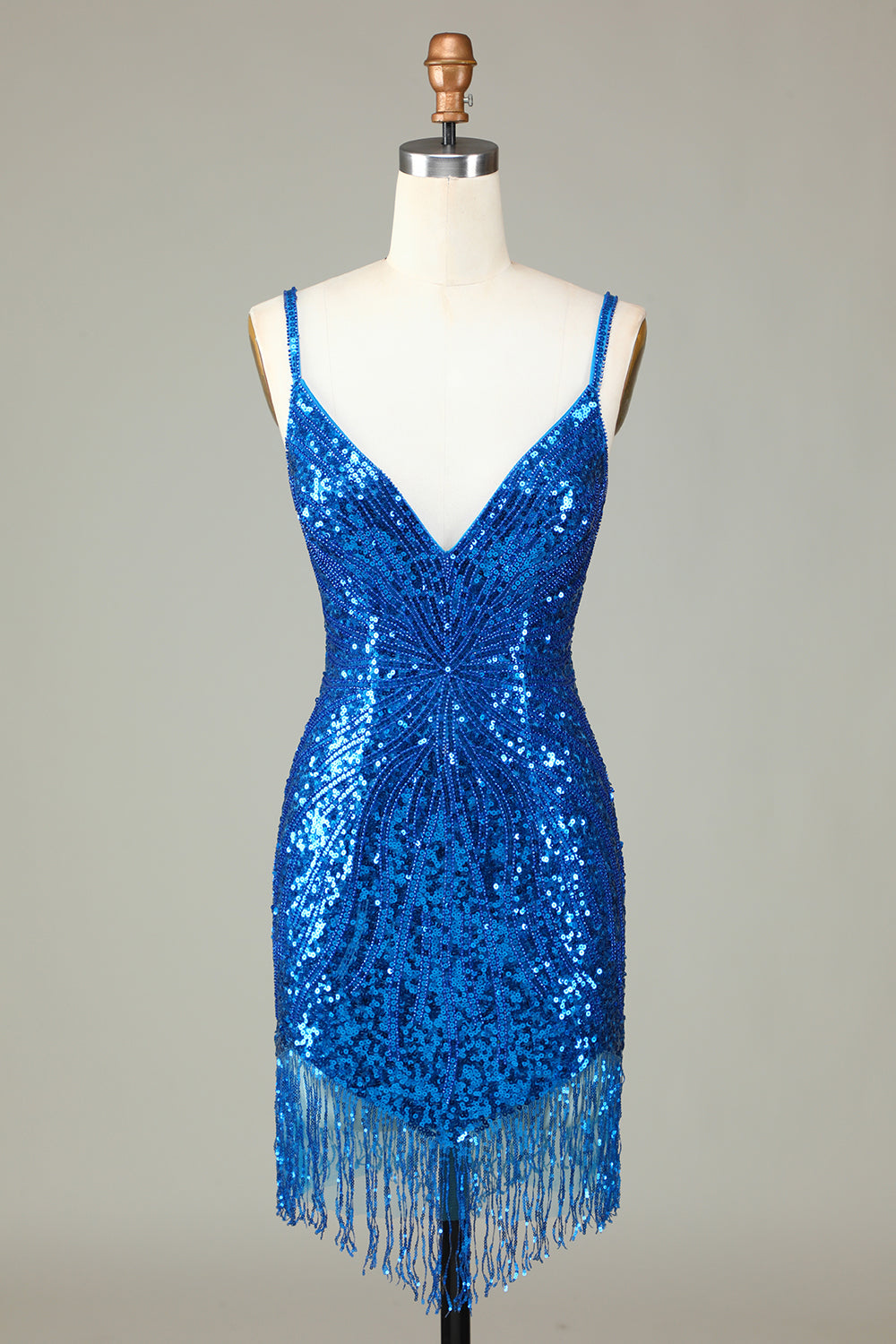 Sparkly Dark Green Bodycon Spaghetti Straps Lace-Up Back Short Homecoming Dress with Beading Sexy