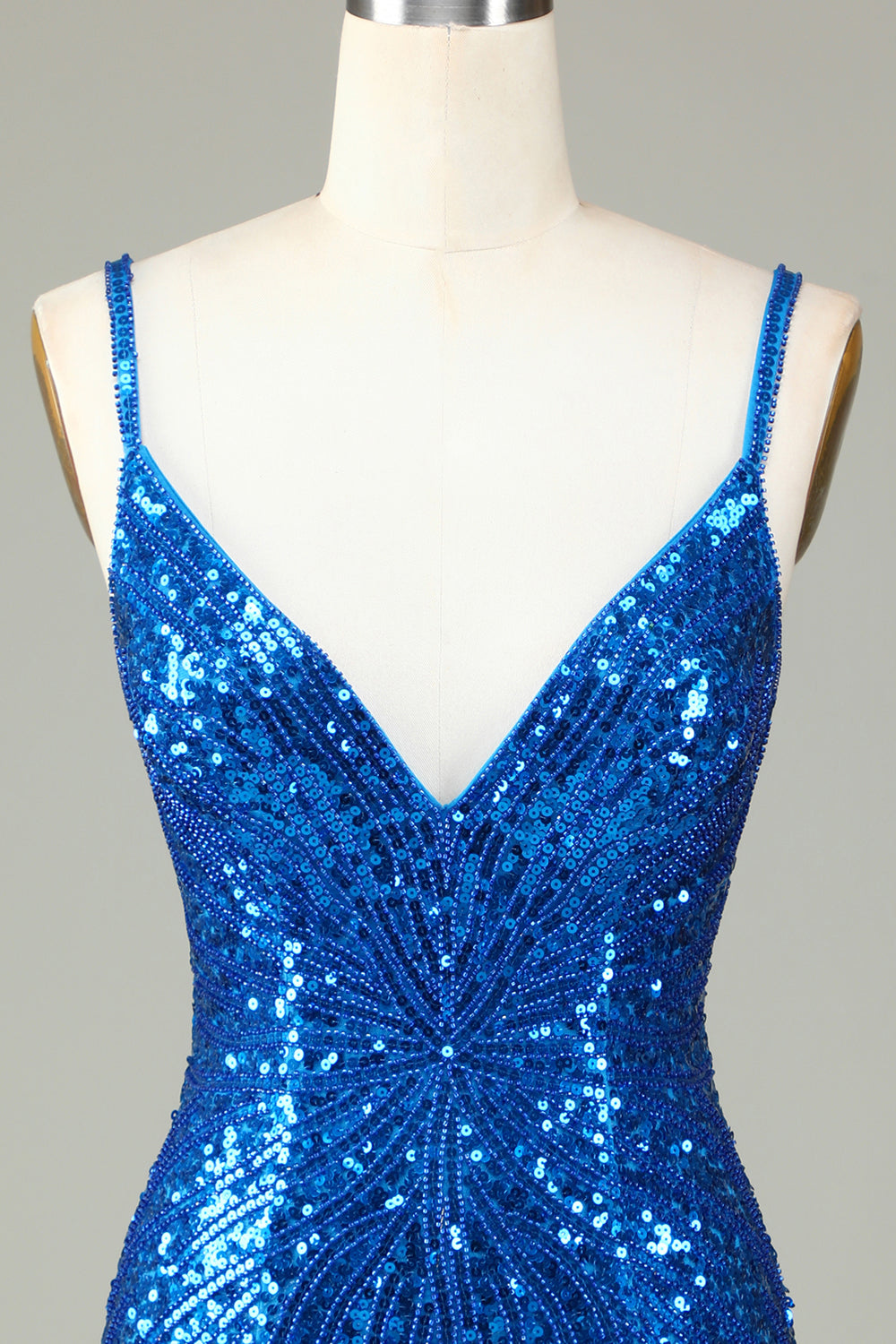 Sparkly Dark Green Bodycon Spaghetti Straps Lace-Up Back Short Homecoming Dress with Beading Sexy