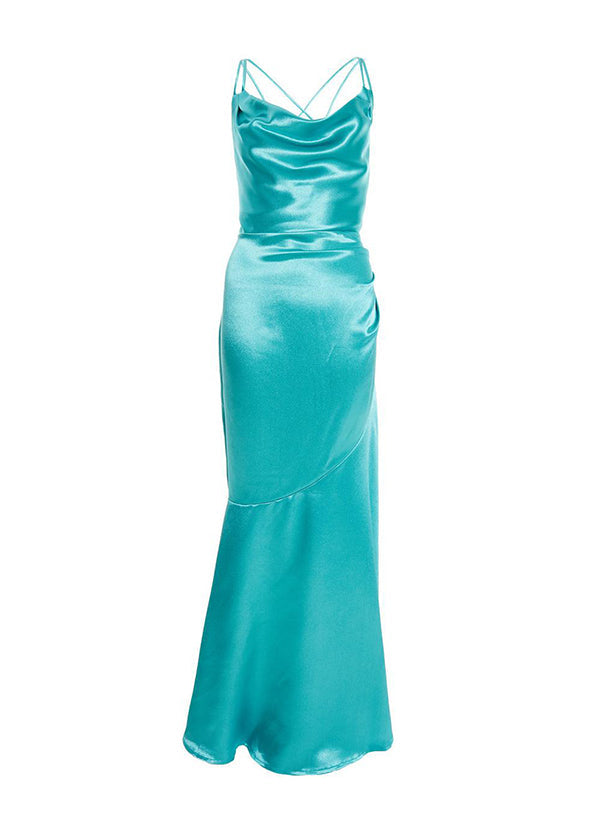 Sheath/Column Spaghetti Straps Floor-Length Long Bridesmaid Dresses Sexy