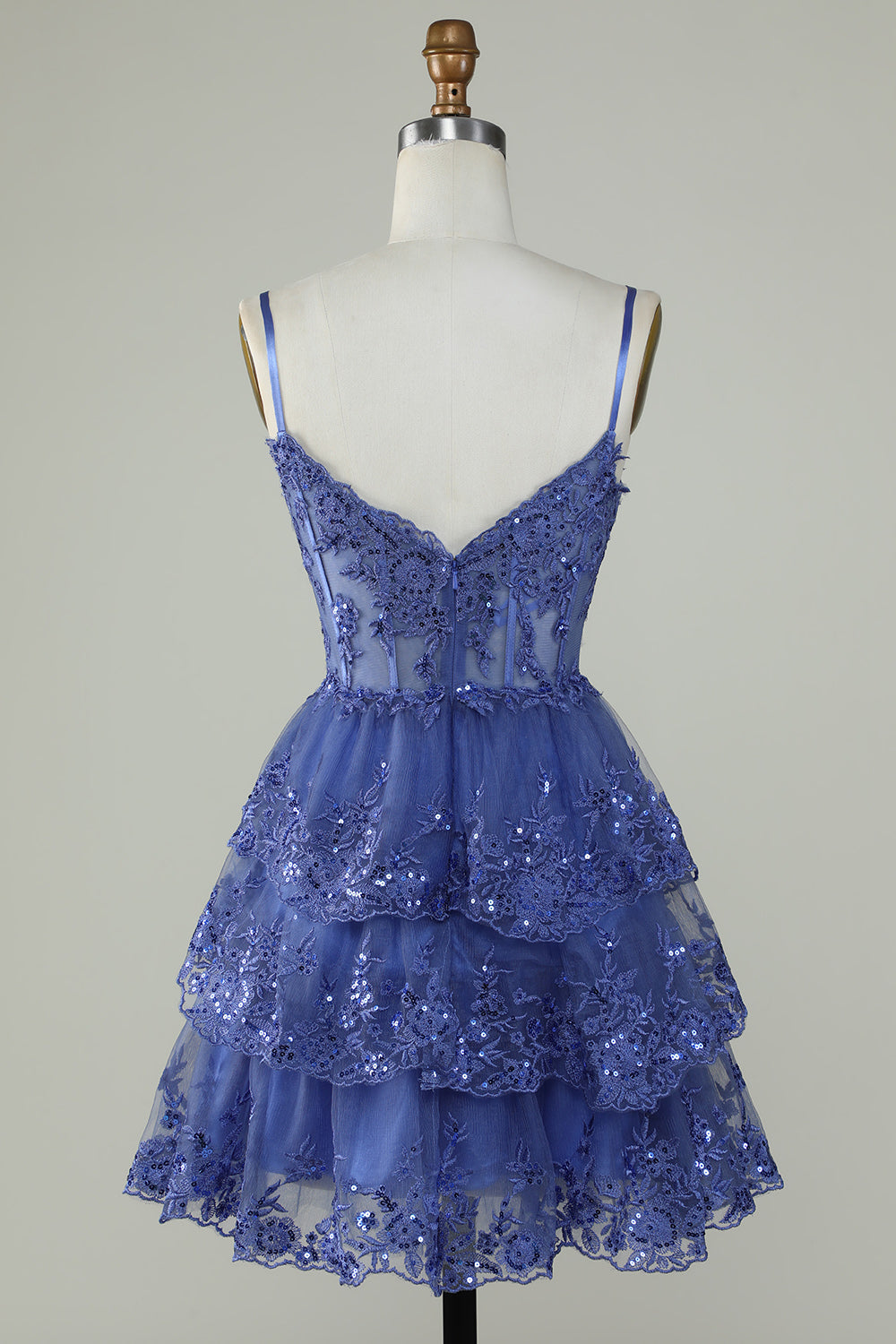 Cute Black A Line Sparkly Sequin Tiered Corset Short Homecoming Dress Beautiful