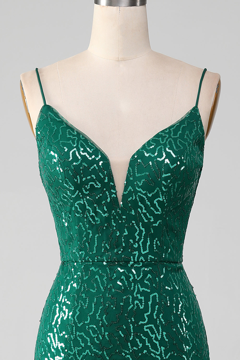 Dark Green Mermaid Sparkly Beaded Sequins Long Prom Dress with Slit Sexy Evening Dresses