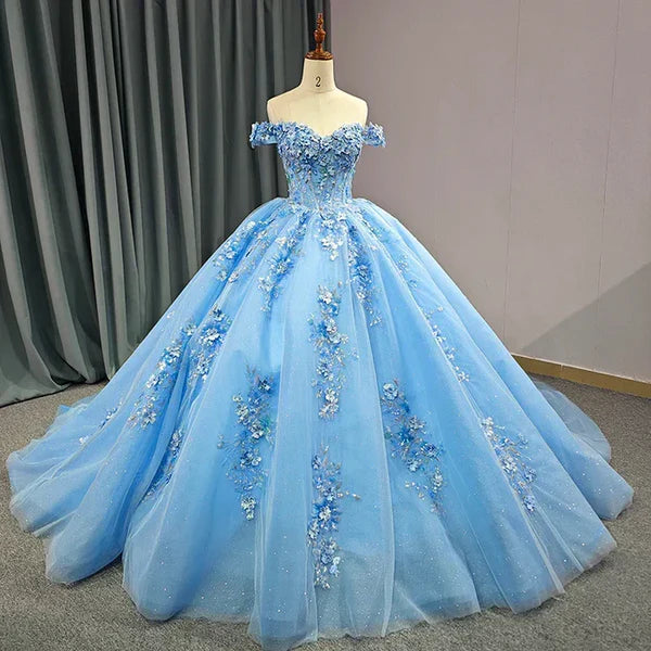 Adult Dress Elegant Sweetheart Off Shoulder Sticker Ball Dress Beautiful