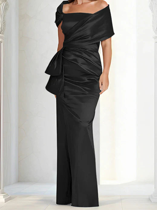 Tight fitting/column off shoulder to ground length mother of the bride dresses Evening Dresses