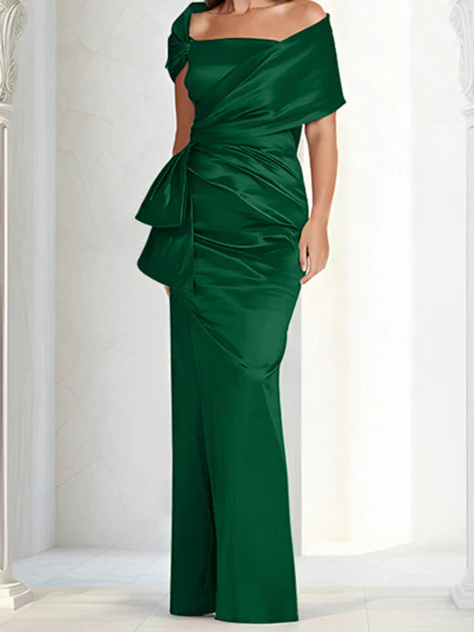 Tight fitting/column off shoulder to ground length mother of the bride dresses Evening Dresses