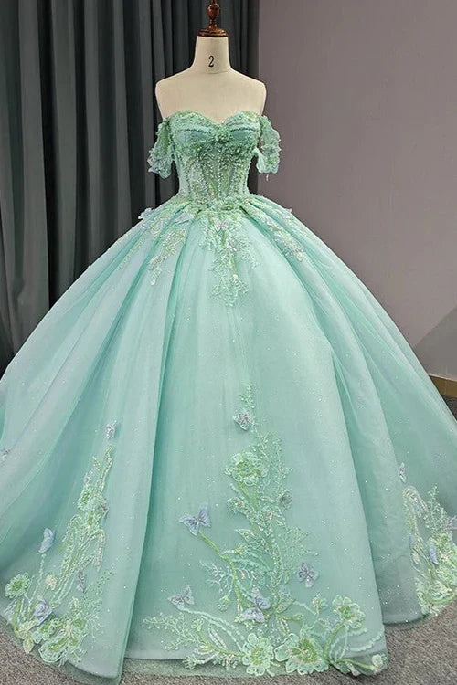 Adult Gift Dress Exquisite Princess Ball Dress Cover Sleeves Adult Gift Dress with 3D Stickers Beautiful