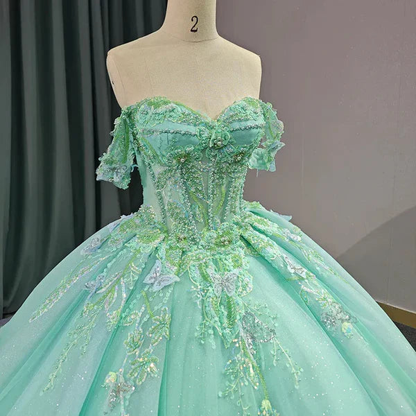 Adult Gift Dress Exquisite Princess Ball Dress Cover Sleeves Adult Gift Dress with 3D Stickers Beautiful