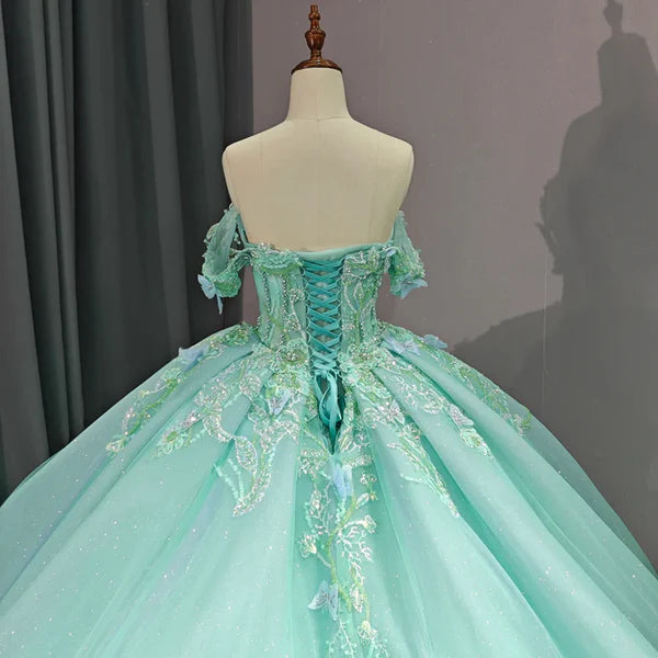 Adult Gift Dress Exquisite Princess Ball Dress Cover Sleeves Adult Gift Dress with 3D Stickers Beautiful