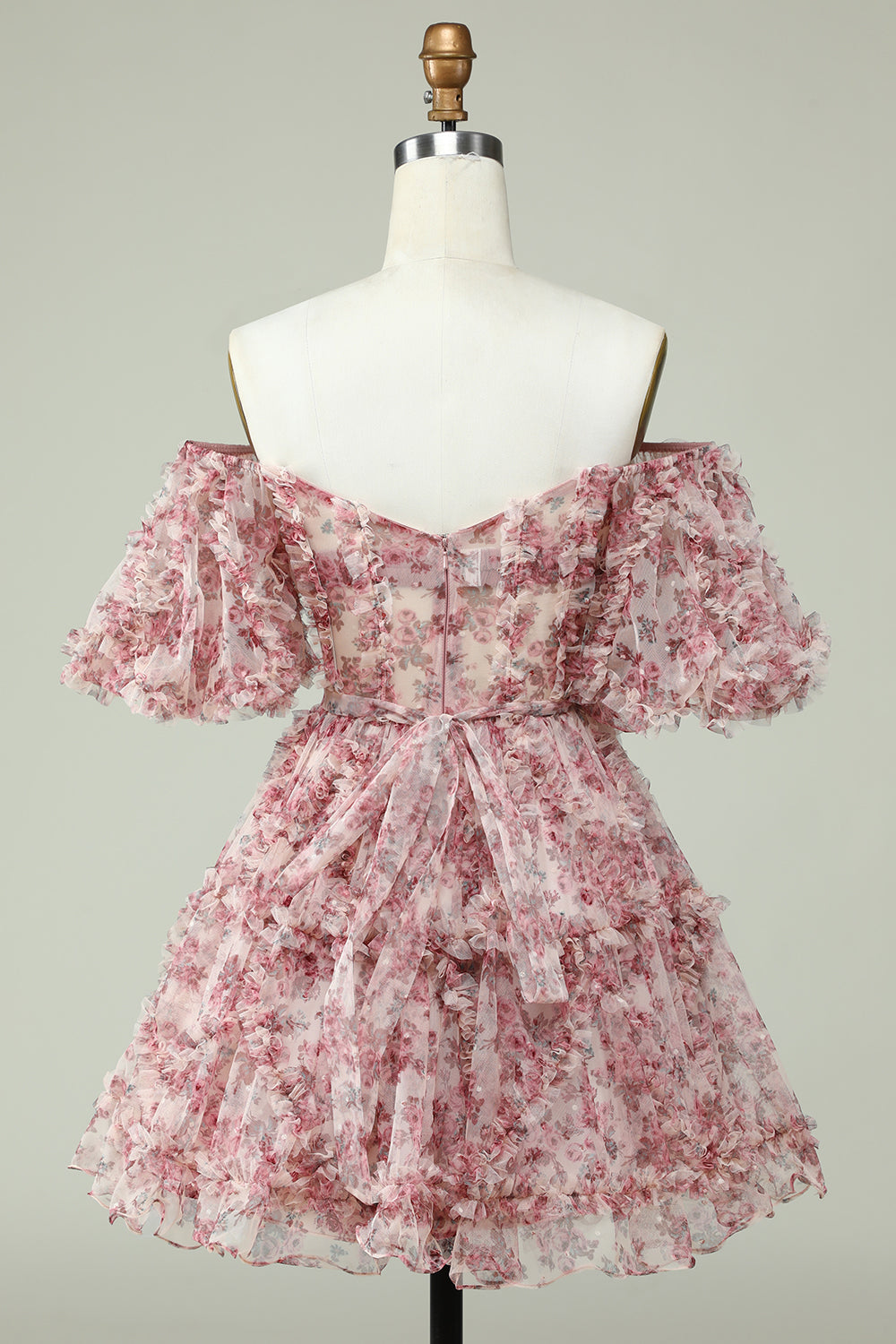 Off the Shoulder A Line Printed Cute Homecoming Dress Beautiful Short Sexy