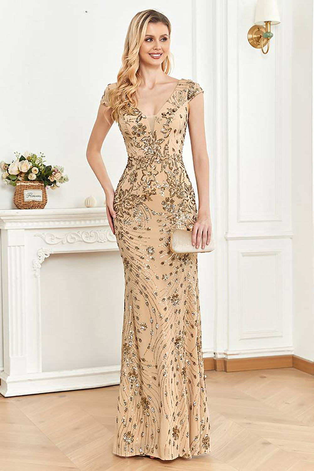 Burgundy Mermaid Long Appliqued Prom Dress Sparkly Evening Dresses