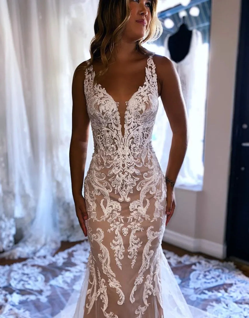 Mermaid Wedding Dress With Appliques Long