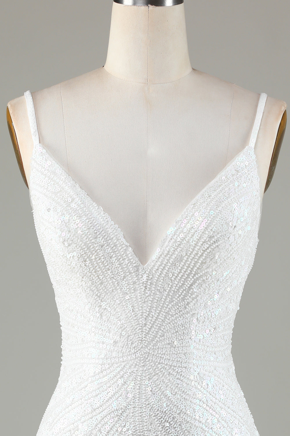 Fringes White Tight Glitter Homecoming Dress With Lace-Up Back Short