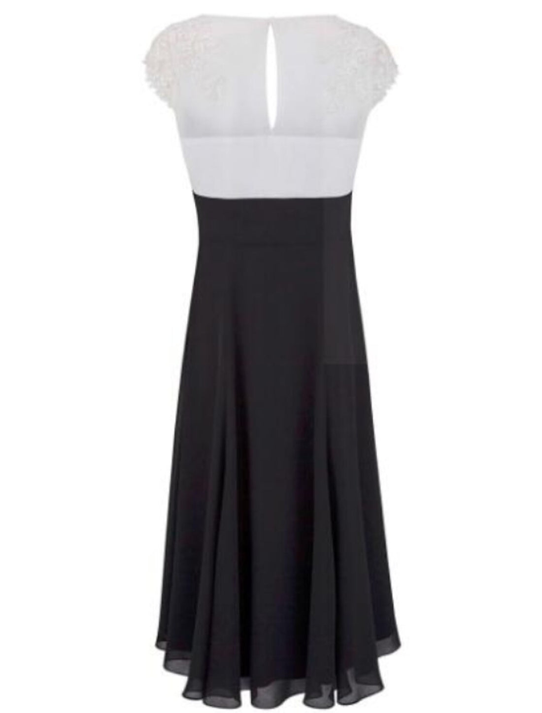 A-Line Mother of the Bride Dress Plus Size Plunging Neck Tea Length Chiffon Lace Short Sleeve with Appliques Elegant