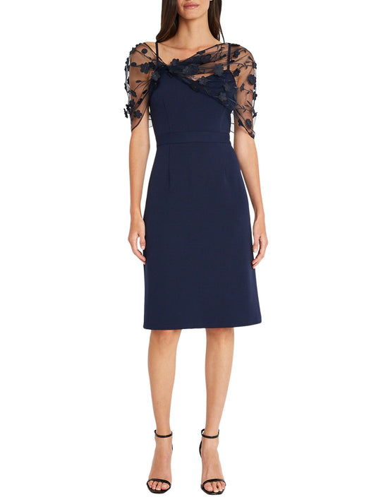 Sheath/Column Spaghetti Straps Sleeveless Knee-Length Mother Of The Bride Dress With Watteau Train Elegant