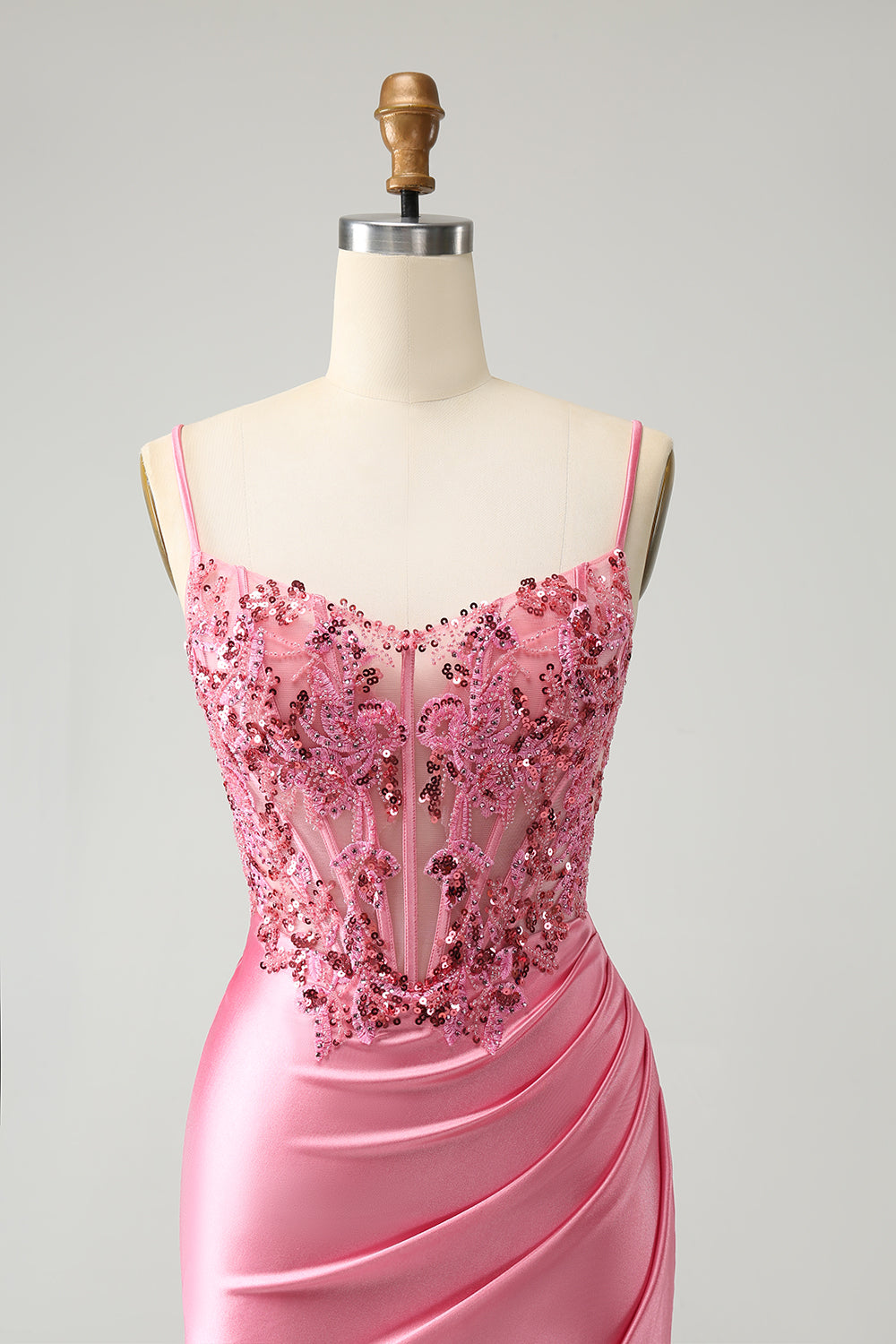 Pink Glitter Sequins Corset Homecoming Dress Short Party Dress