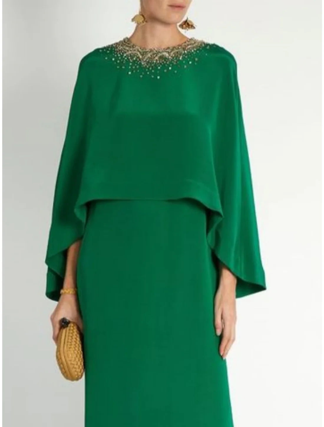 Sheath / Column Mother of the Bride Dress Formal Elegant Party Jewel Neck Long Sleeve with Split