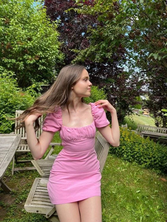 Sweetheart Sequare Neck Prom Dress Sexy Backless Homecoming Dress Short Party Dress