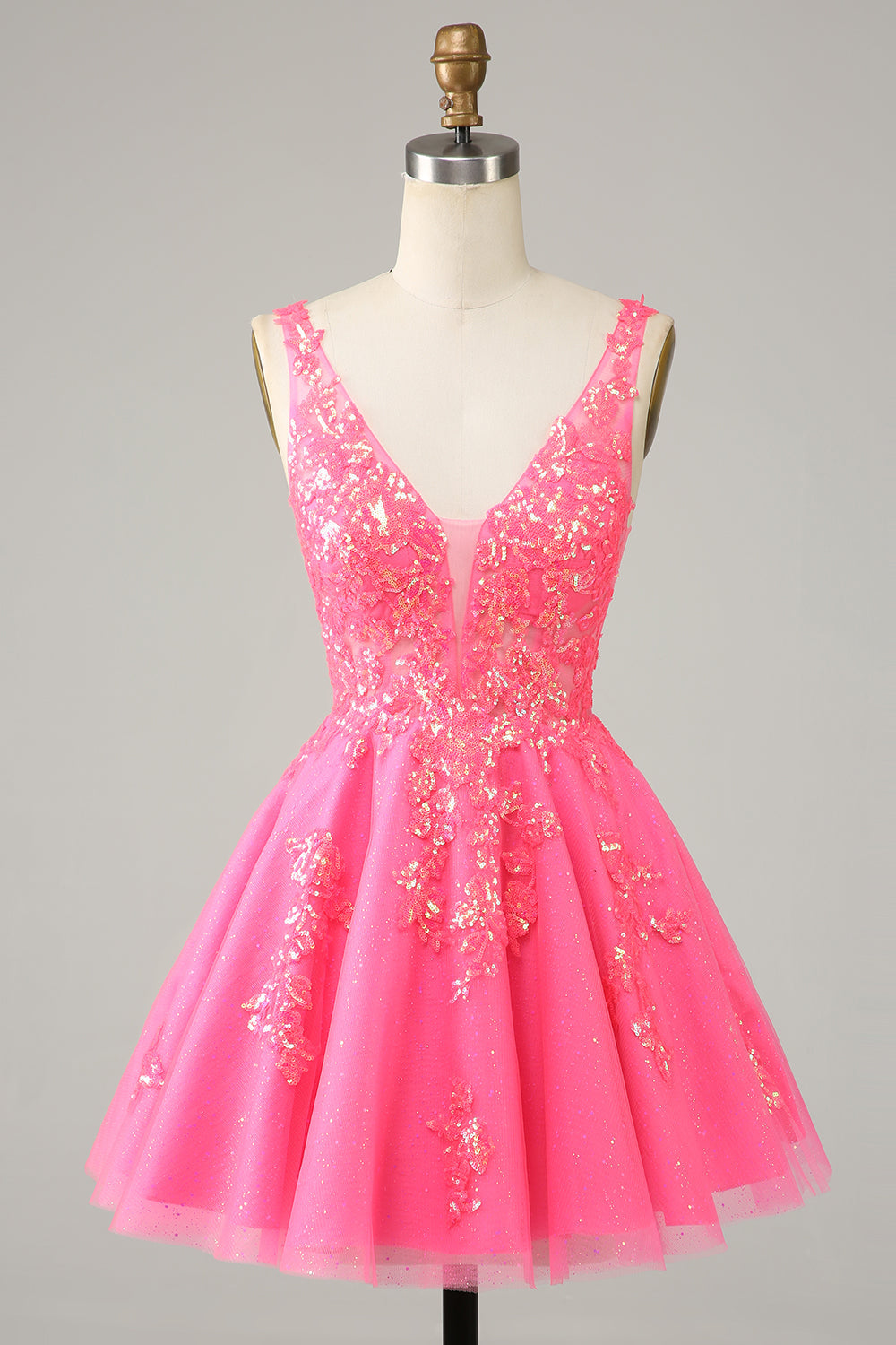 Sparkly Dark Green A Line Glitter Short Homecoming Dress with Sequins Sexy