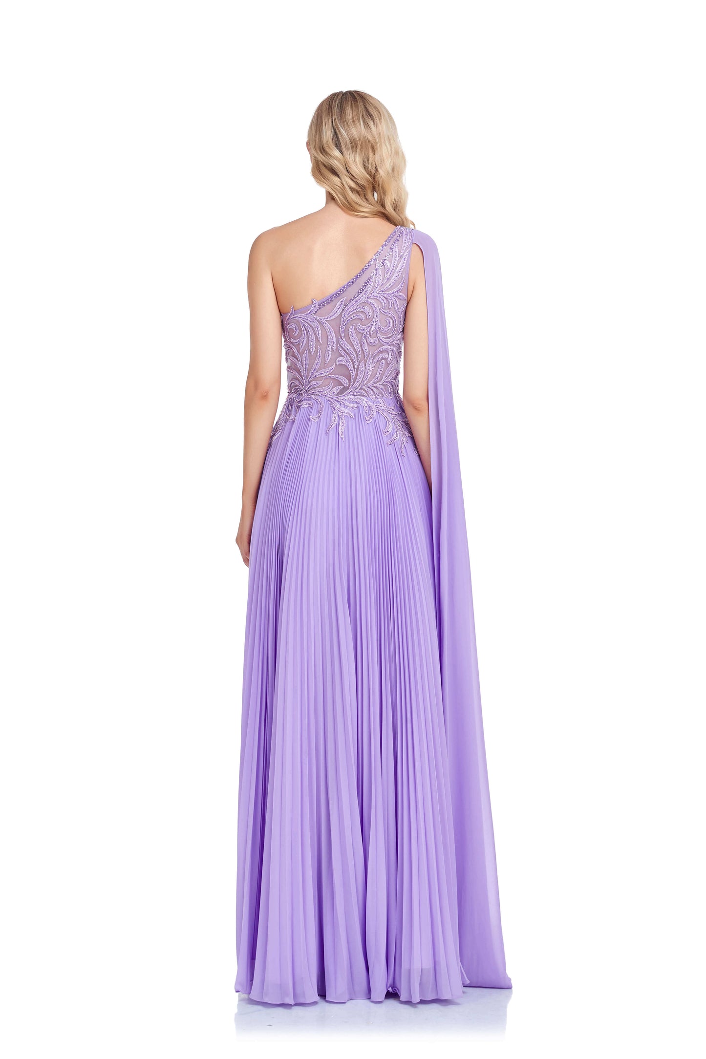 Hot Selling Purple One Shoulder Prom Dresses Zipper Up With Bead Sexy Evening Dresses
