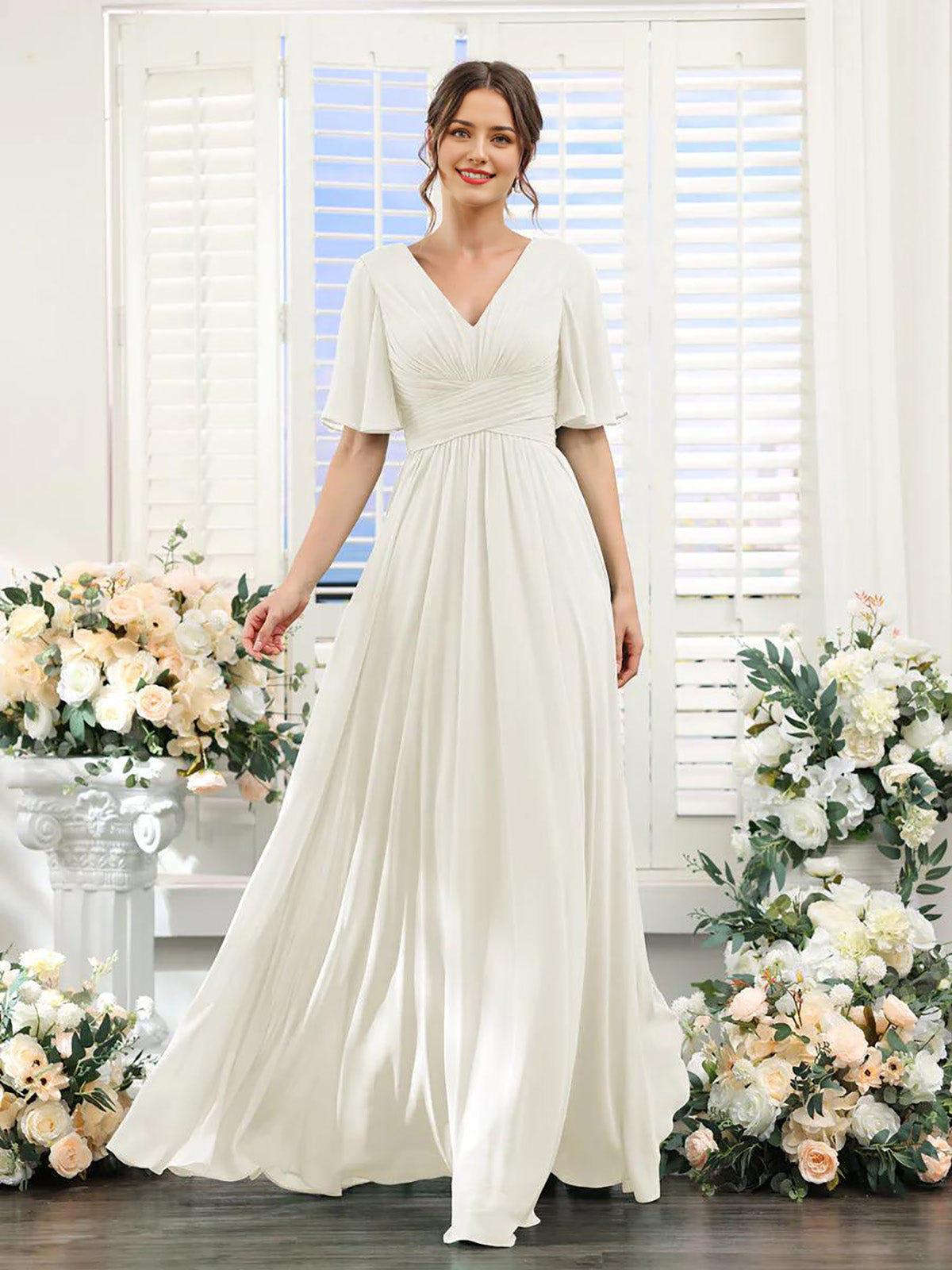 V Neck Sleeveless Split Formal Dress Cocktail Party Prom Long Wedding Guest Dresses For Women Trendy Bridesmaid Dresses