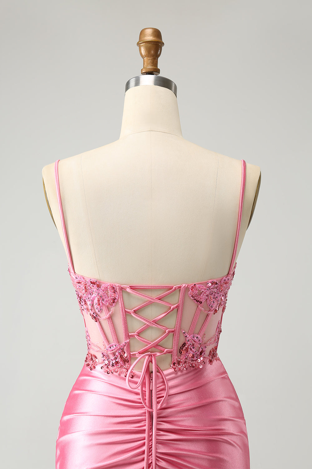 Pink Glitter Sequins Corset Homecoming Dress Short Party Dress
